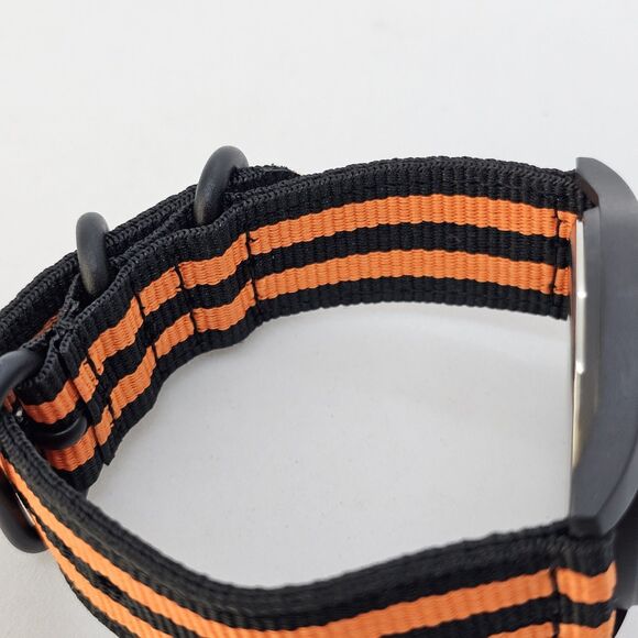 Field Military Men's Watch 42MM Black Case Dial Black Orange Canvas Band Straps‎ - Picture 14 of 16